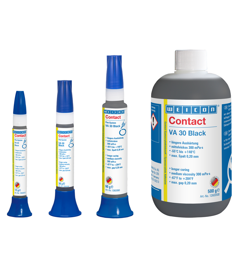 Contact VA 30 Black Cyanacrylat-Klebstoff | mittelviskoser Sekundenkleber, gummigefüllt