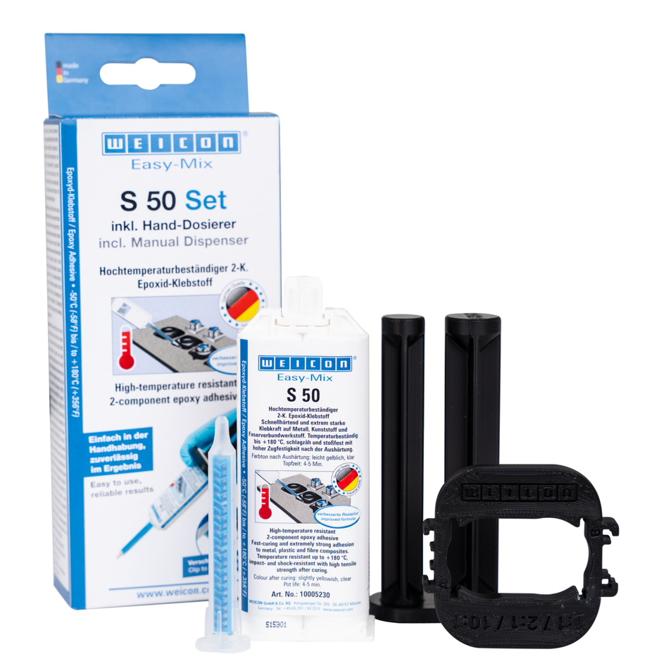 Easy-Mix S 50 Epoxyd-Klebstoff | Hochtemperaturbeständiger Epoxidharz-Klebstoff für schnelle Reparatur- und Wartungsarbeiten