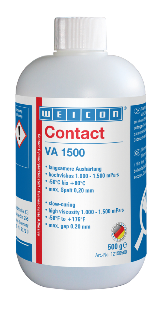 Contact VA 1500 Cyanacrylat-Klebstoff | Sekundenkleber für Gummi, Metall, saugende und poröse Werkstoffe