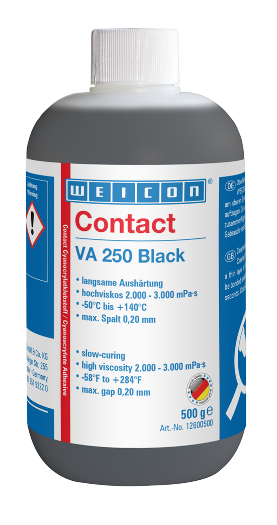 Contact VA 250 Black Cyanacrylat-Klebstoff | hochviskoser Sekundenkleber, gummigefüllt Contact VA 250 Black Cyanacrylat-Klebstoff | hochviskoser Sekundenkleber, gummigefüllt