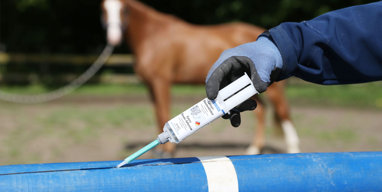 Reparatur einer Sprungstange mit Weicon Epoxyd-Minutenkleber