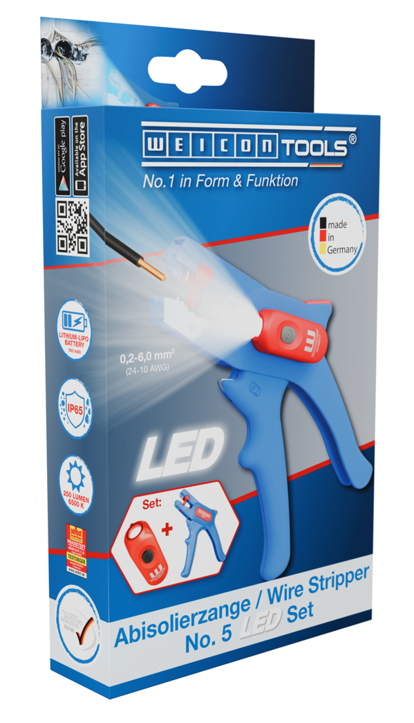 Abisolierzange No.5 LED Set | 2-teiliges Set inkl. Abisolierzange und LED Work Light