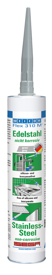 Flex 310 M® Edelstahl | Kleb- und Dichtstoff mit sehr hoher Anfangshaftung in Metalloptik auf MS-Polymer-Basis