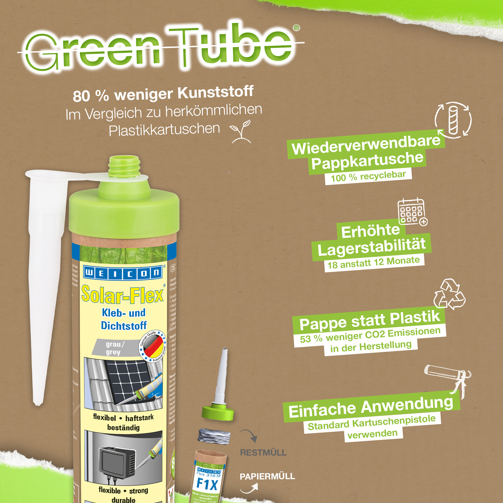 Solar-Flex® MS-Polymer | witterungsbeständiger Kleb- und Dichtstoff für den Solarbereich auf MS-Polymer-Basis