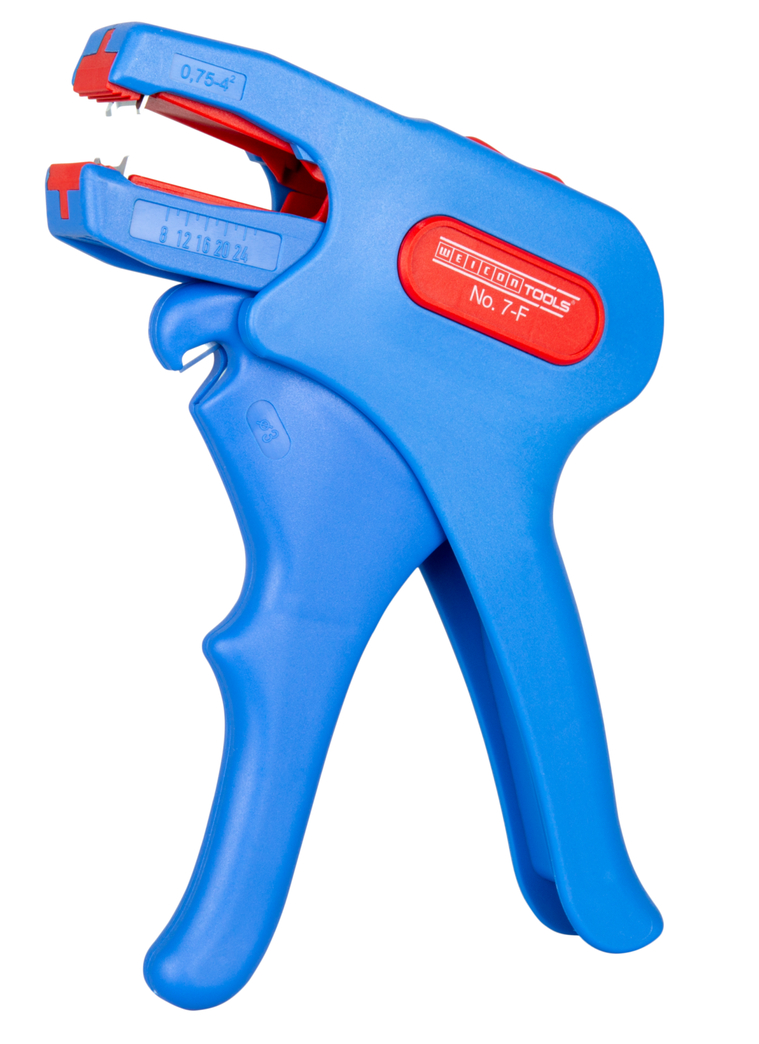 Abisolierzange No. 7-F | zum Entmanteln und Abisolieren gängiger Flachkabel, Arbeitsbereich 0,75 - 4,0 mm² Abisolierzange No. 7-F | zum Entmanteln und Abisolieren gängiger Flachkabel, Arbeitsbereich 0,75 - 4,0 mm²