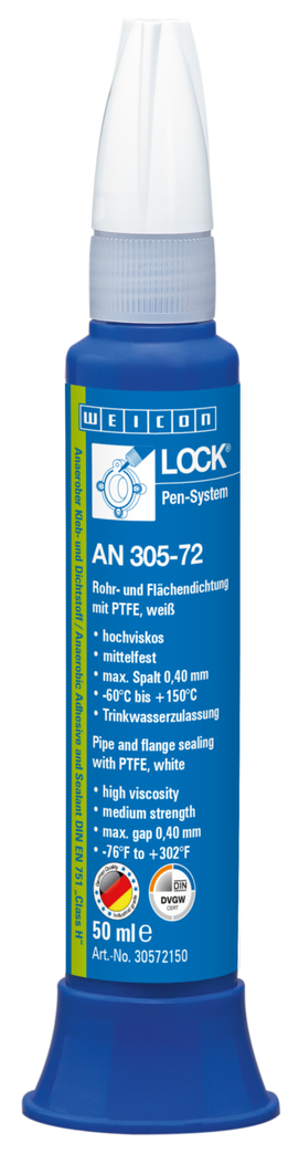 WEICONLOCK® AN 305-72 Rohr- und Flächendichtung | mit PTFE, mittelfest, mit Trinkwasserzulassung