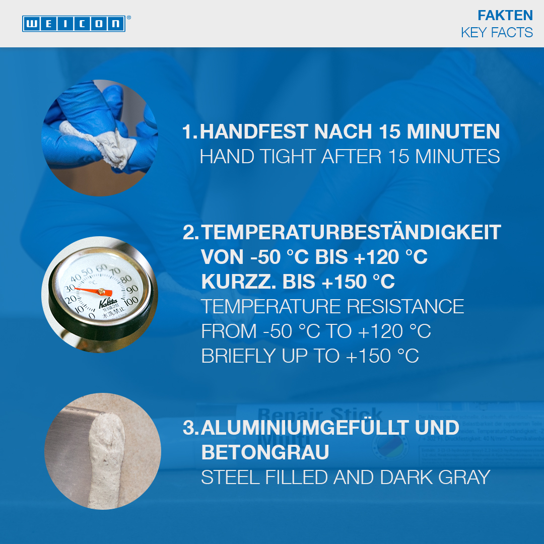 Repair Stick Aluminium | Reparaturknete, nicht rostend