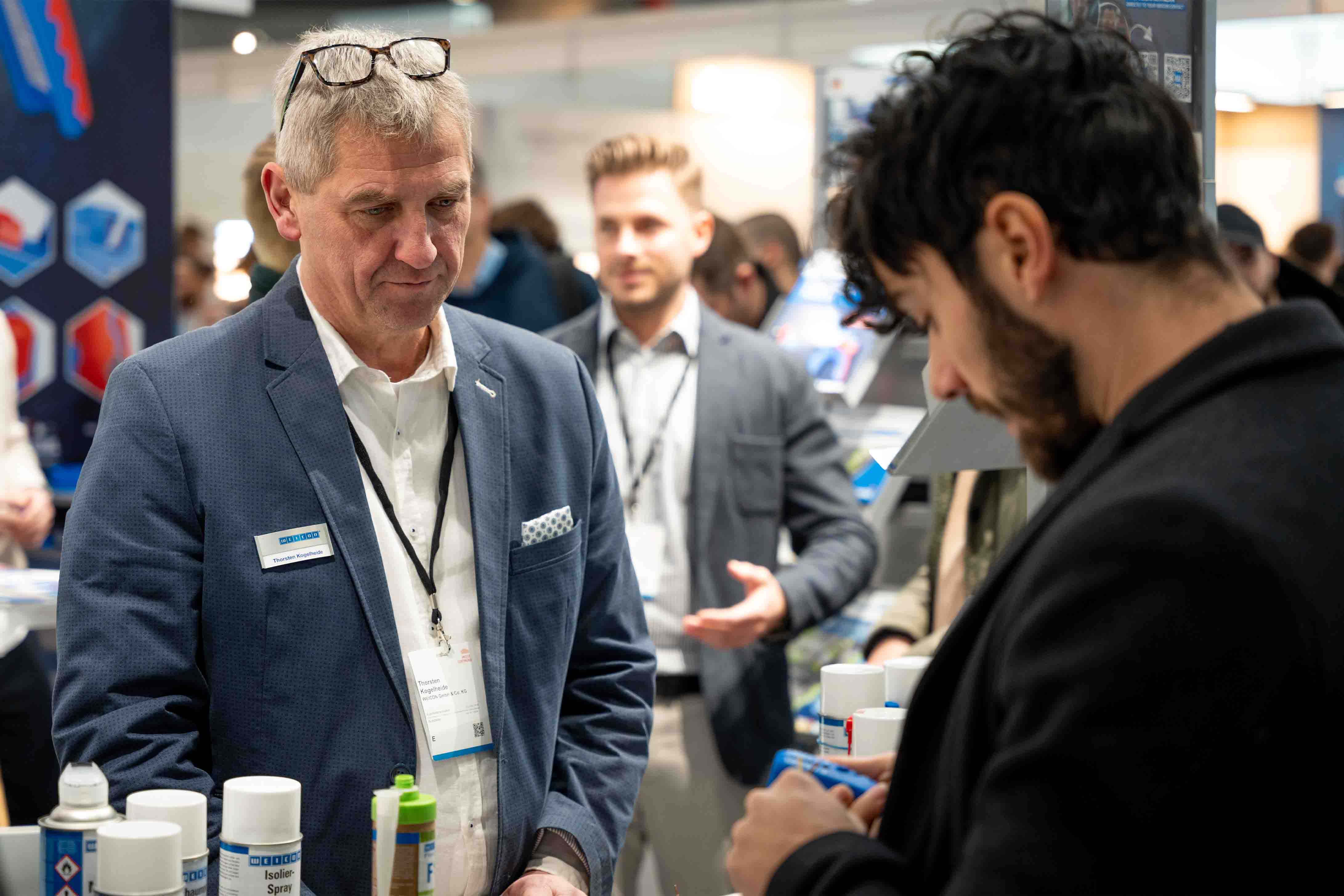 businessman, conference, lanyard, name badge, glasses
