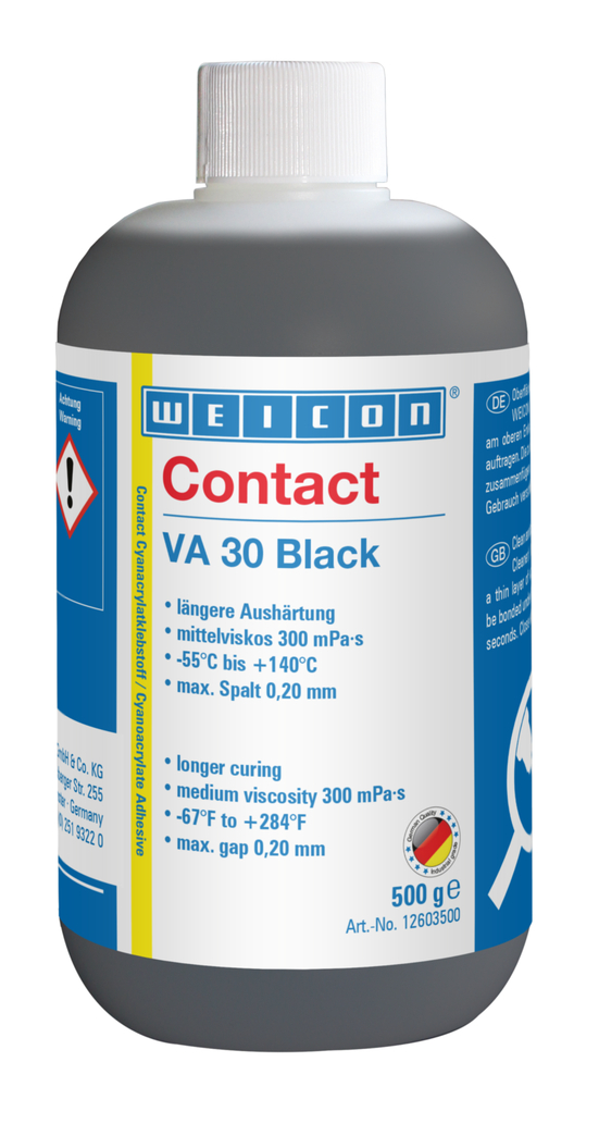 Contact VA 30 Black Cyanacrylat-Klebstoff | mittelviskoser Sekundenkleber, gummigefüllt