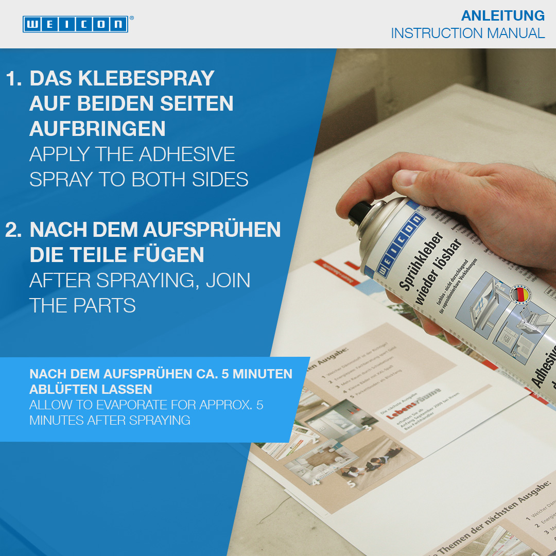 Sprühkleber wieder lösbar | sprühbarer Kontaktklebstoff für leichte Materialen