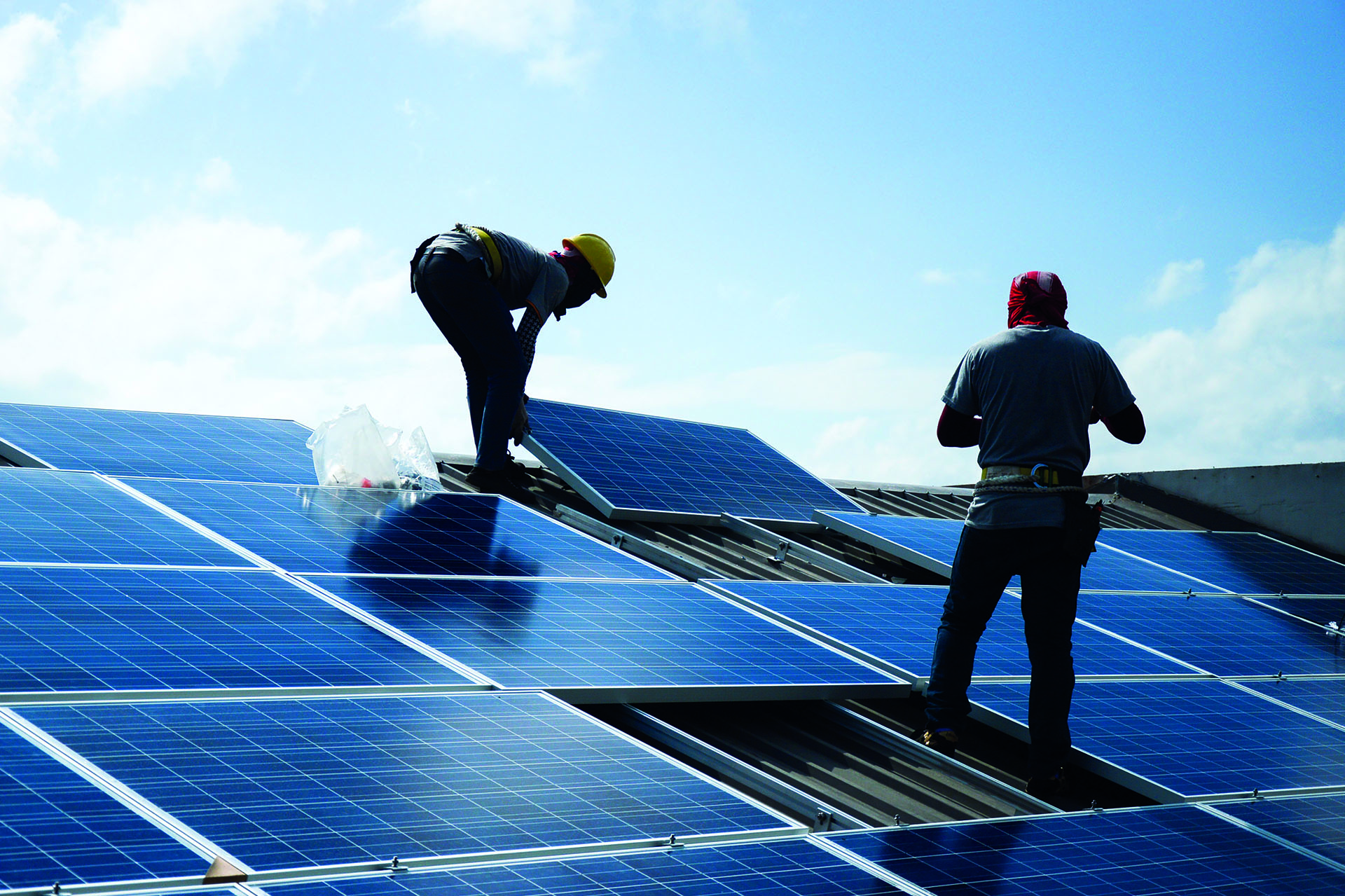 Anbringung einer Solaranlage auf dem Dach