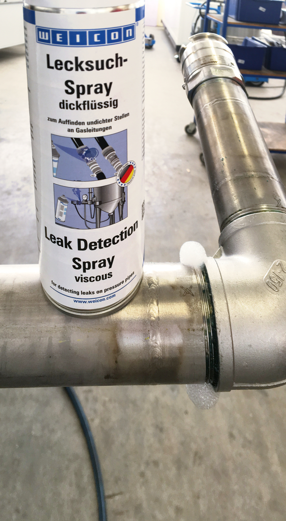 Lecksuch-Spray dickflüssig | Risse und Undichtigkeiten an Gasleitungen auffinden