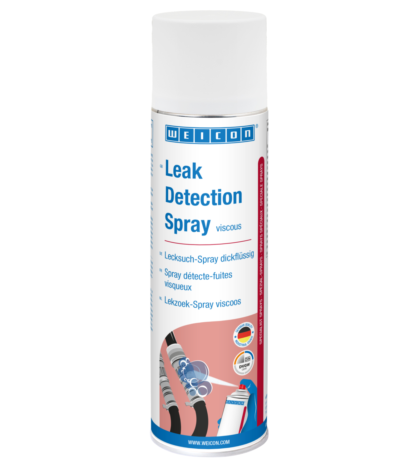 Lecksuch-Spray dickflüssig | Risse und Undichtigkeiten an Gasleitungen auffinden