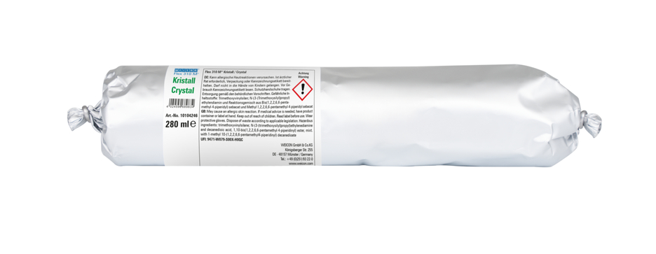 Flex 310 M® Kristall MS-Polymer | elastischer Klebstoff auf MS-Polymer-Basis im Presspack für ermüdungsfreies Arbeiten