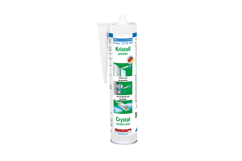 Flex 310 M® Kristall MS-Polymer | elastischer Klebstoff auf MS-Polymer-Basis im Presspack für ermüdungsfreies Arbeiten