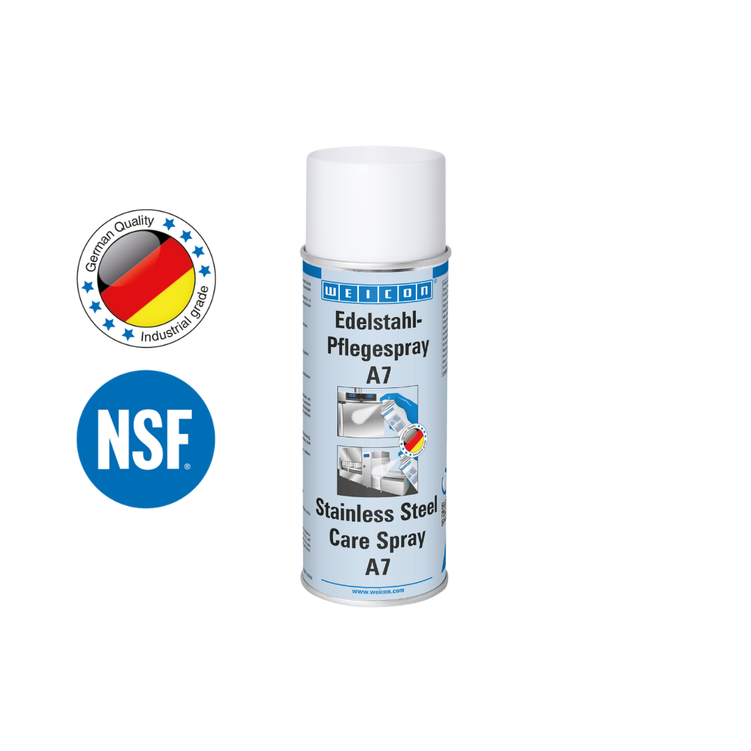 Edelstahlpflege-Spray A7 | kraftvolle Reinigung sowie Schutz und Pflege von Edelstahl im Lebensmittelbereich