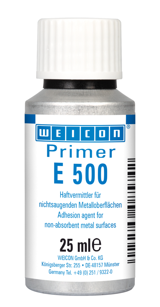 Primer E 500 | Haftvermittler für nichtsaugende Metalloberflächen, speziell für Silikone Primer E 500 | Haftvermittler für nichtsaugende Metalloberflächen, speziell für Silikone