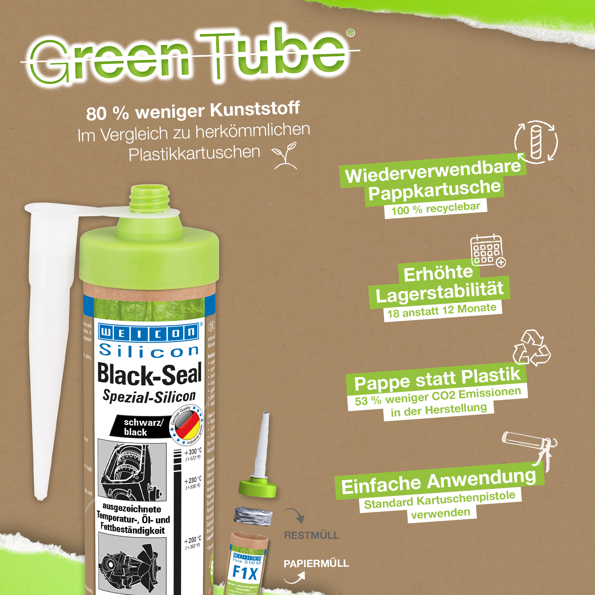 Black-Seal Spezialsilikon | dauerelastischer Dichtstoff für öl- oder fettbeständige Bereiche