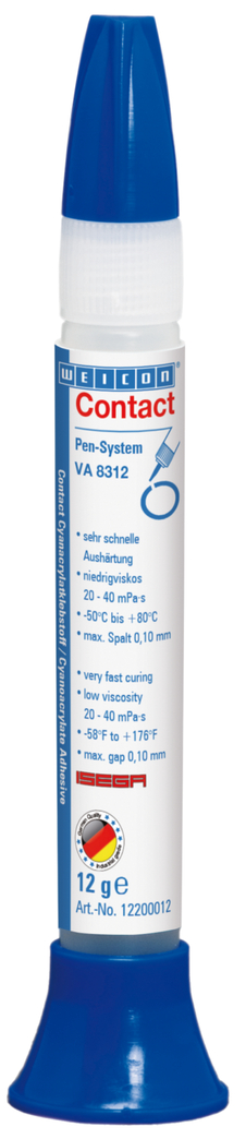Contact VA 8312 Cyanacrylat-Klebstoff | Sekundenkleber für den Lebensmittelbereich sowie EPDM-Elastomere und Gummi